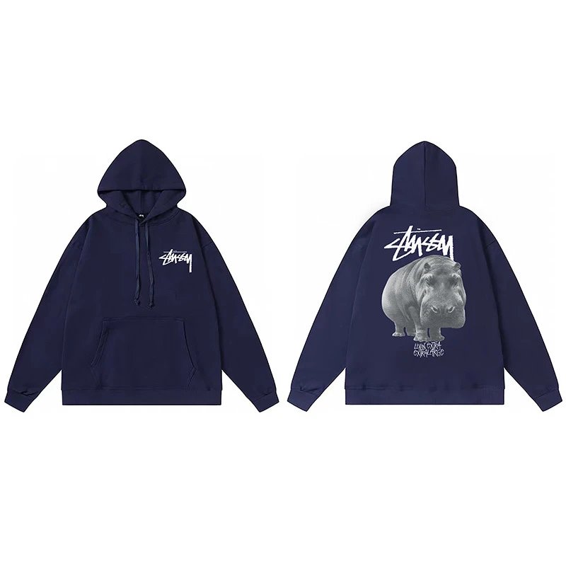 Stussy Hippo Graphic White Oversized Hoodie