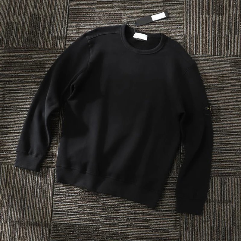 Topstoney stone classic armband logo plus velvet round neck sweatshirt unisex couple sweatshirt