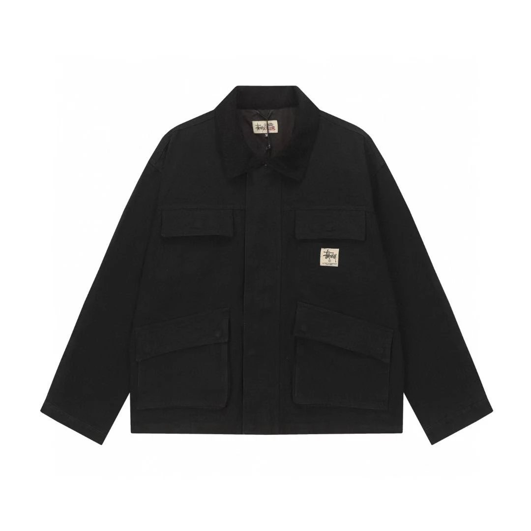 Stussy Hooded Zip-Up Maroon Streetwear Jacket
