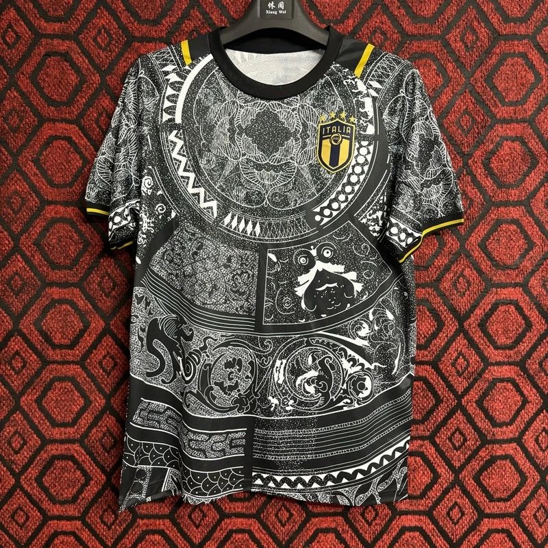 FIGC (Federazione Italiana Giuoco Calcio) FIGC Italia National Team x Artist Collaboration Black and White Ornamental Jersey