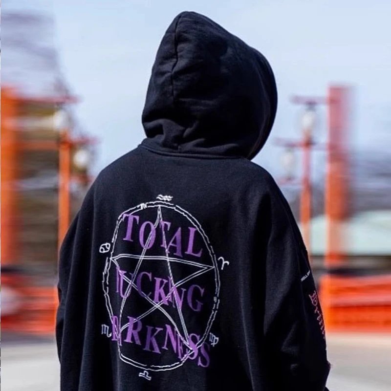 Vetements Total Fucking Darkness Black Graphic Hoodie