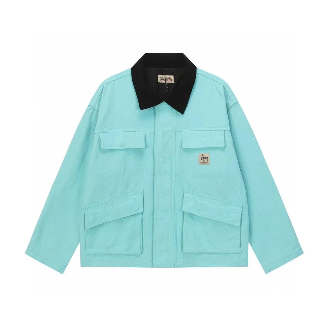 Stussy Hooded Zip-Up Maroon Streetwear Jacket