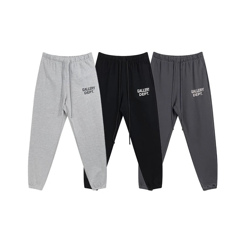 GALLERY DEPT classic basic versatile sports casual pure cotton terry cuff trousers for men