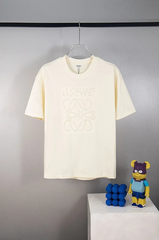 Loewe T-Shirt White Embroidered Logo Casual