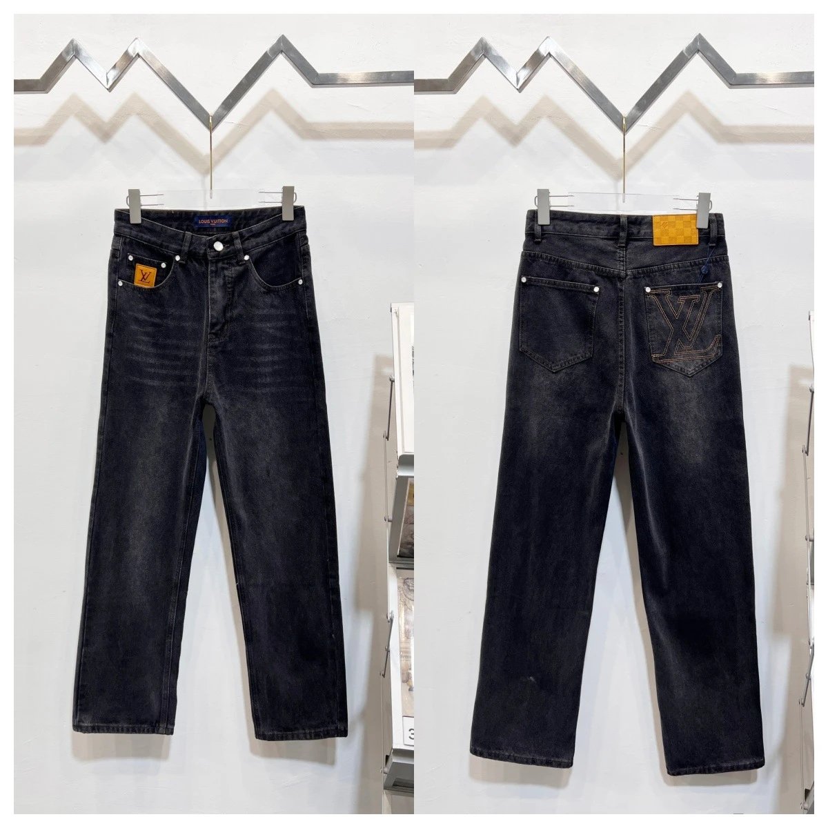 Louis Vuitton Pixel Denim Blue Patchwork Jeans