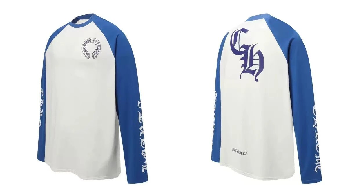 Chrome Hearts White Black Raglan Long Sleeve Tee