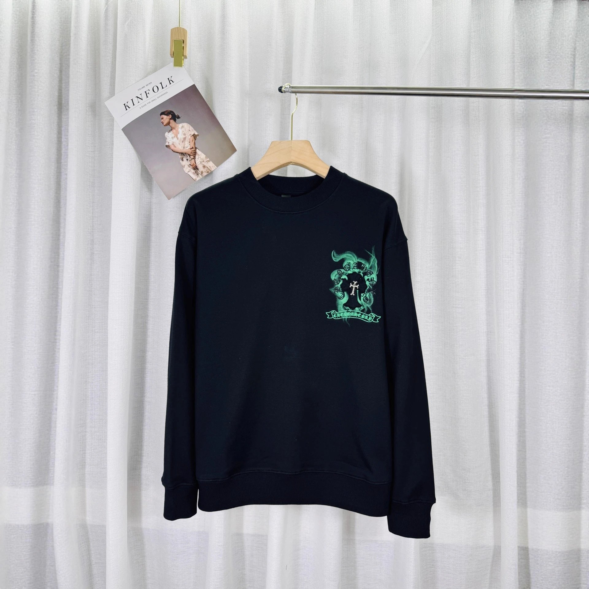 Chrome Hearts White Gothic Cross Print Sweatshirt