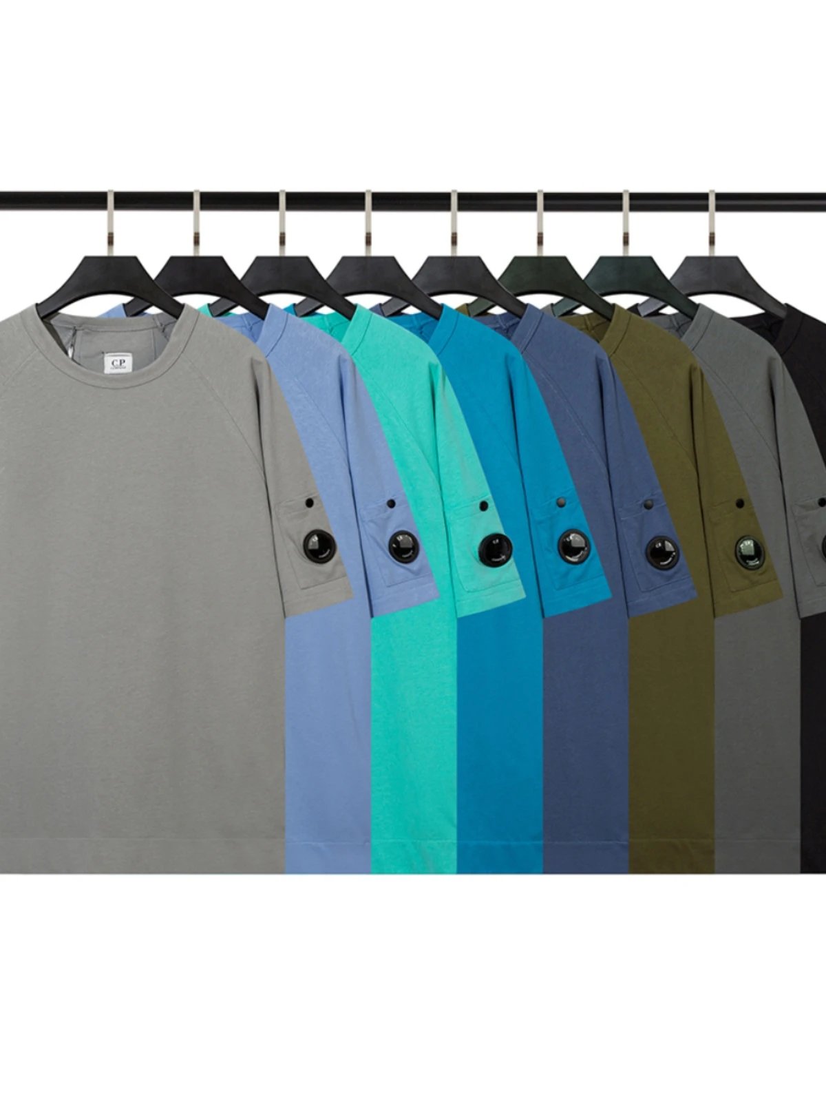 Summer CP pocket solid color loose cotton T-shirt