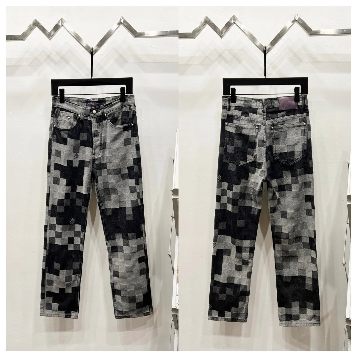 Louis Vuitton Pixel Denim Blue Patchwork Jeans