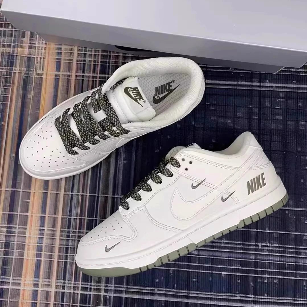Nike Dunk Low Beige Green Casual Sneakers For Couples
