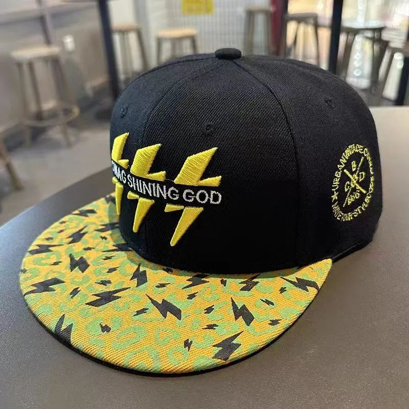 Swag Shining God Gray Yellow Lightning Snapback Cap