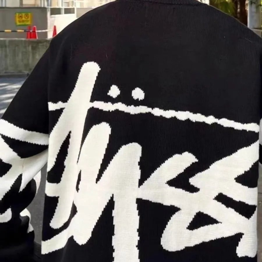 American Retro Letter Jacquard Sweater photo 5