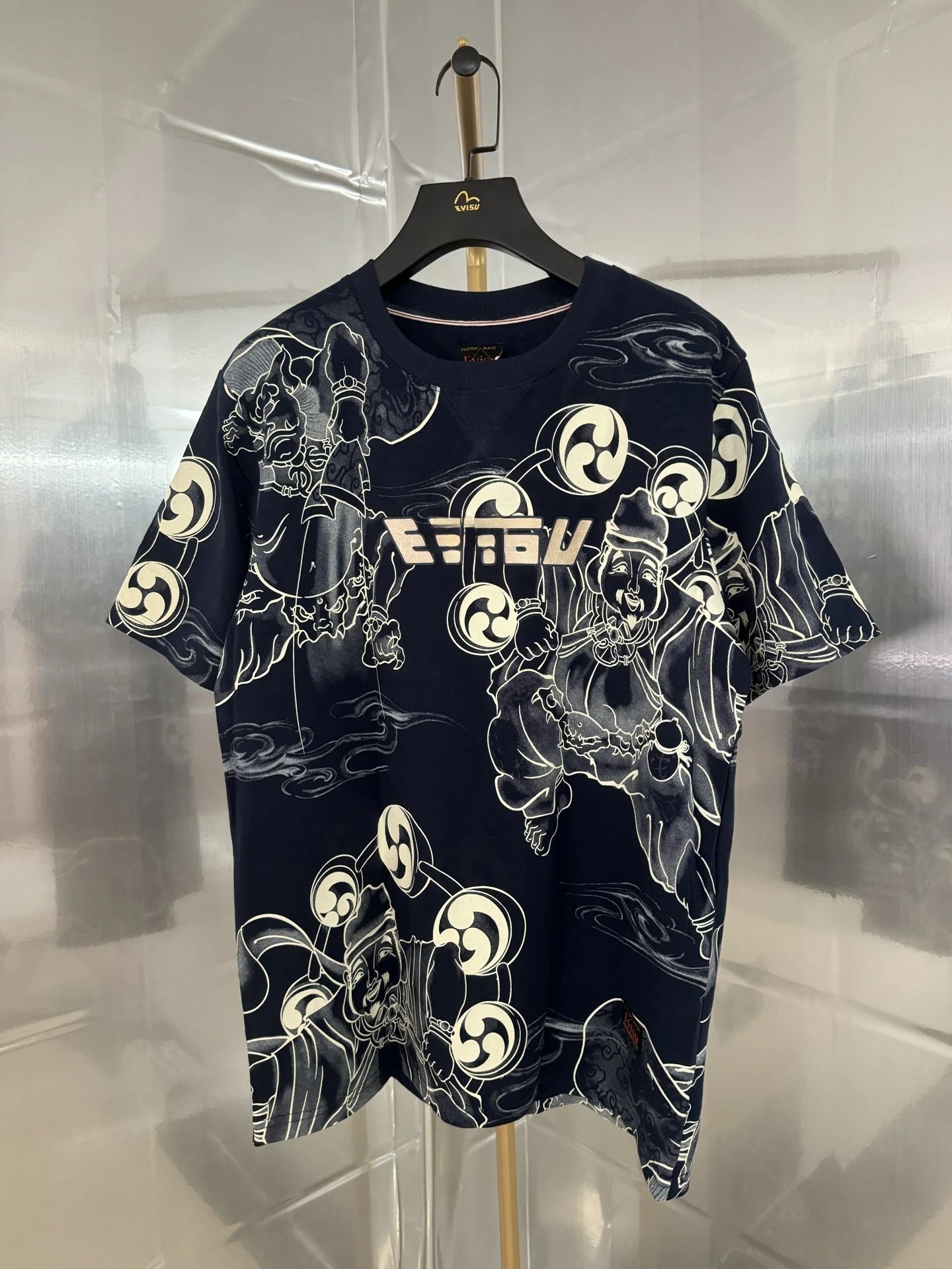 Evisu Dragon Print Black Graphic T-Shirt