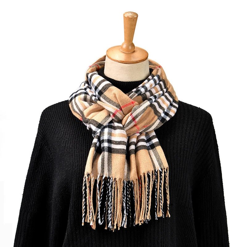 Autumn/Winter Couple Thick Tassel Shawl Scarf photo 2