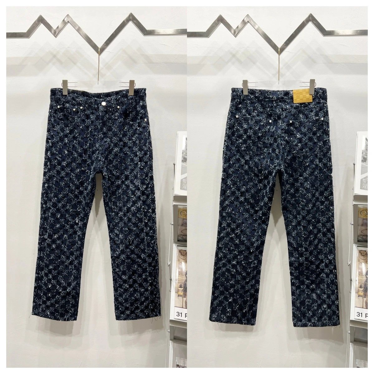 Louis Vuitton Pixel Denim Blue Patchwork Jeans
