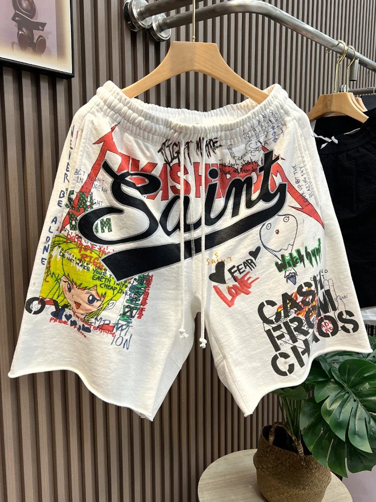 Summer Trendy Cartoon Anime Hip Hop Drawstring Casual Sports Pants