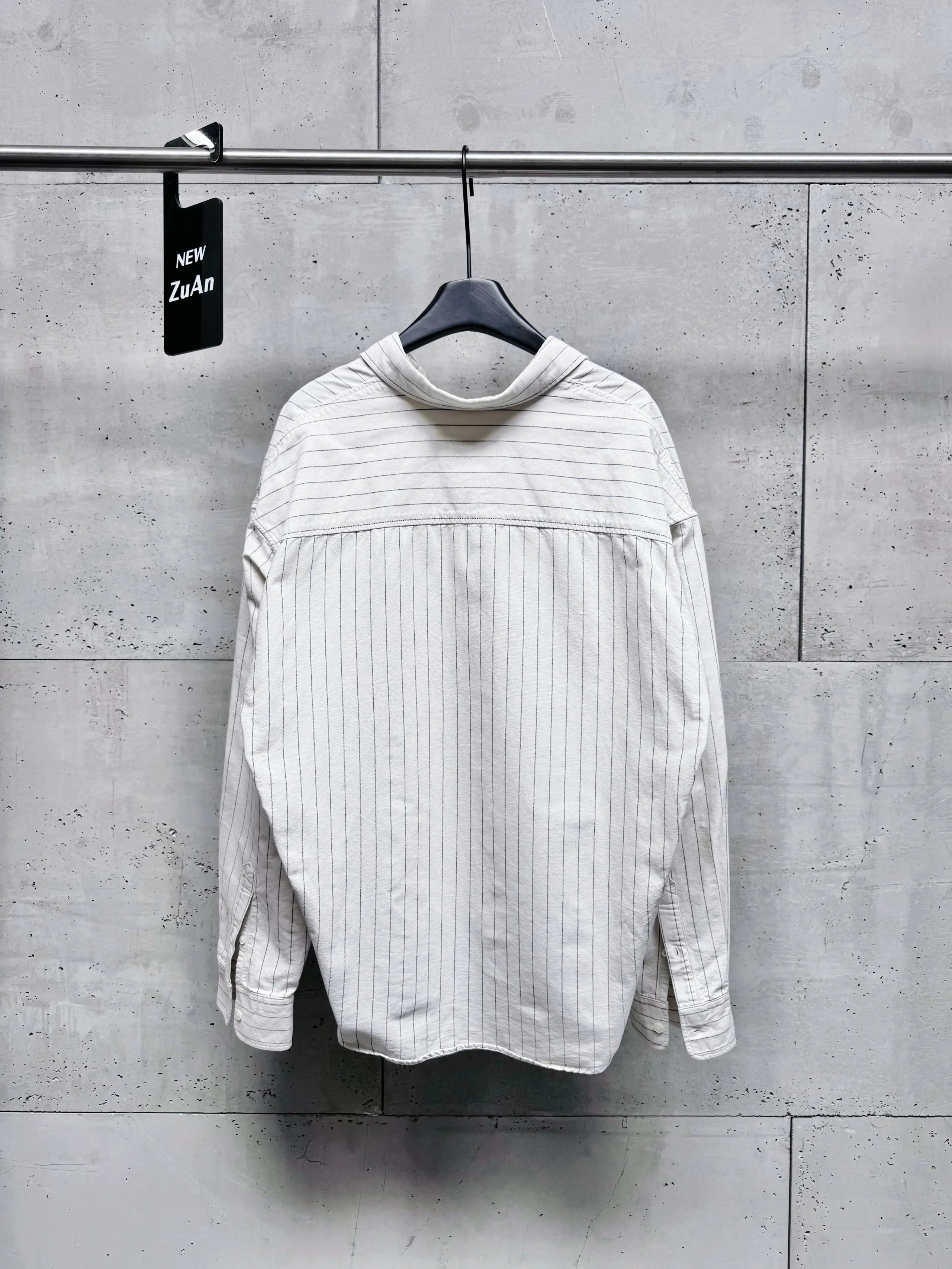 Balenciaga Striped White Heart Embroidery Oversized Shirt