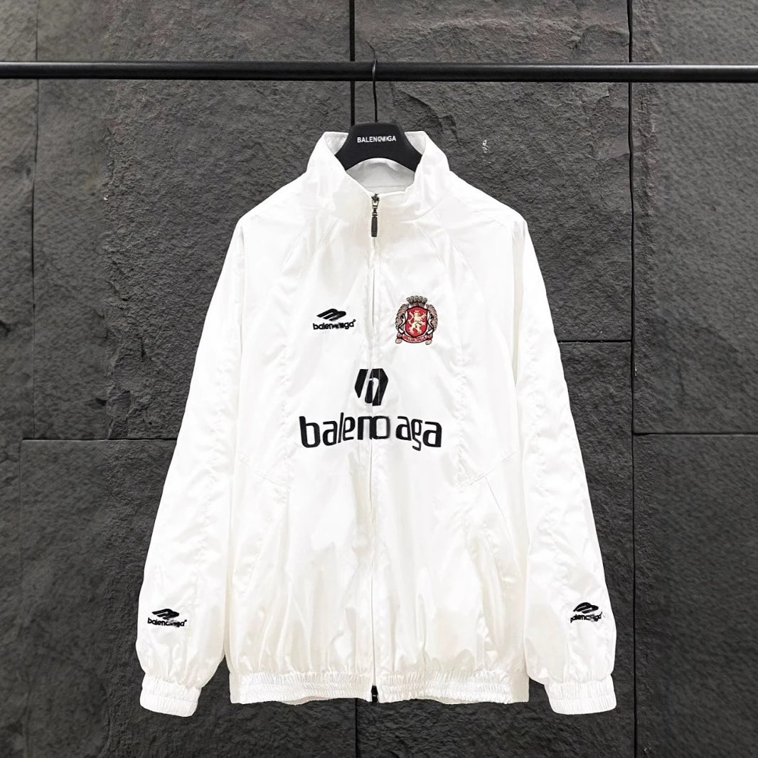Balenciaga Football Jacket Black Sporty Windbreaker