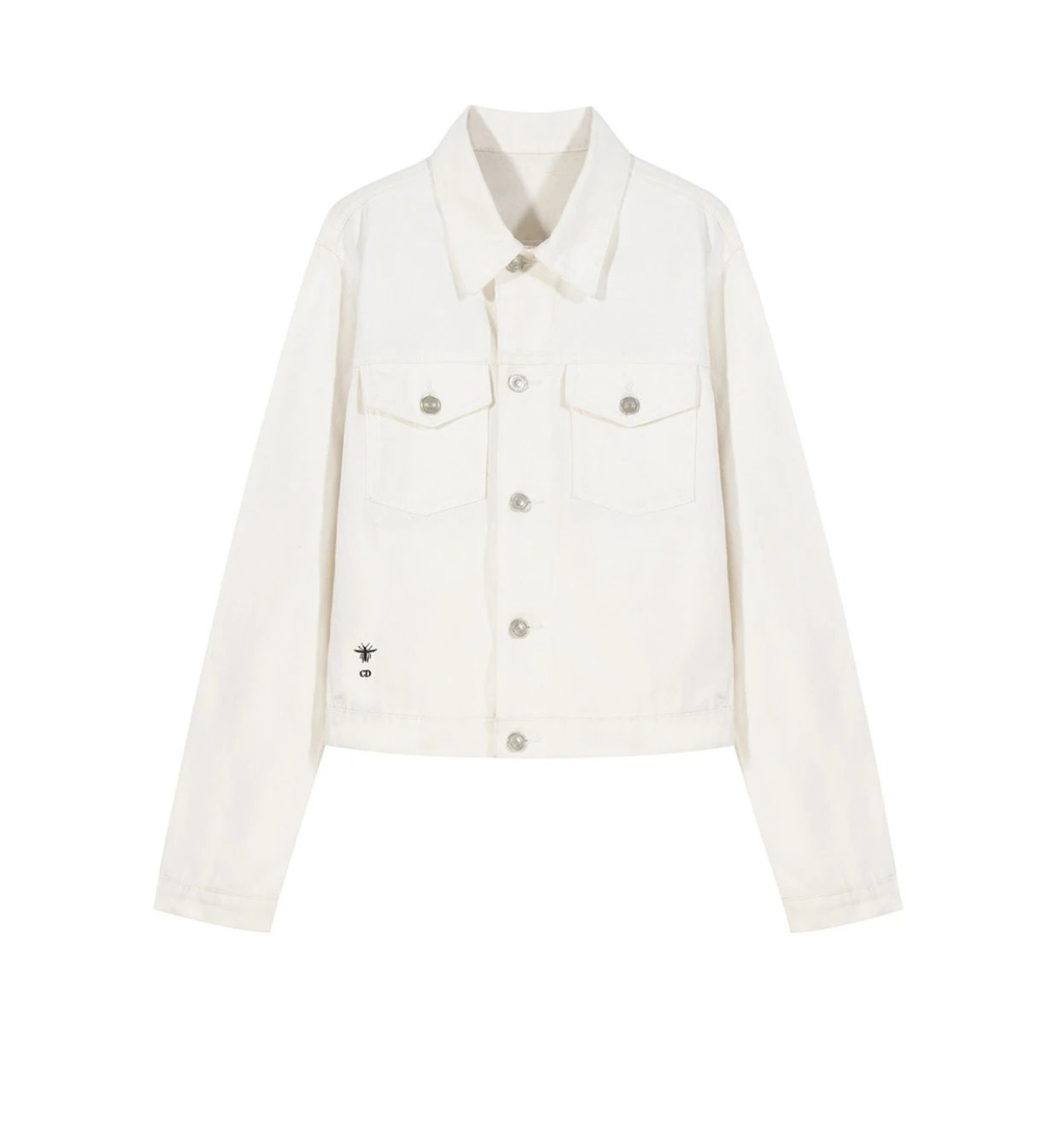 Christian Dior White Printed Denim Jacket