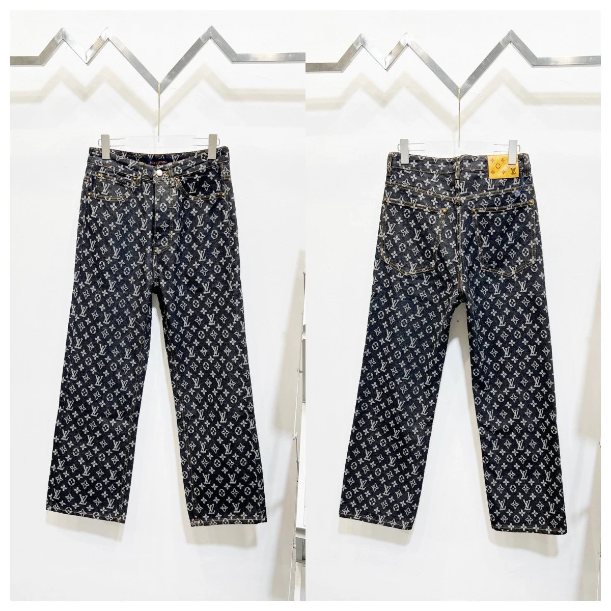 Louis Vuitton Pixel Denim Blue Patchwork Jeans