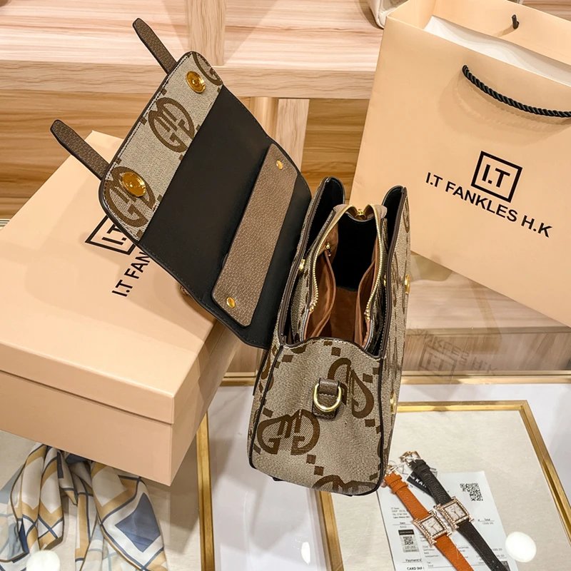 Gucci Mini GG Marmont Beige Monogram Shoulder Bag