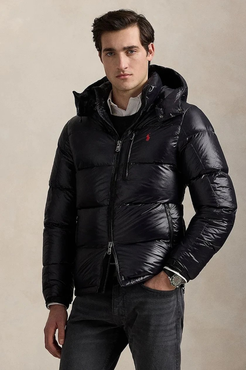 Polo Ralph Lauren Puffer Jacket Navy Hooded Winter Coat
