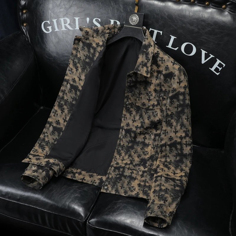 Louis Vuitton Monogram Blue Brown Floral Print Denim Jacket