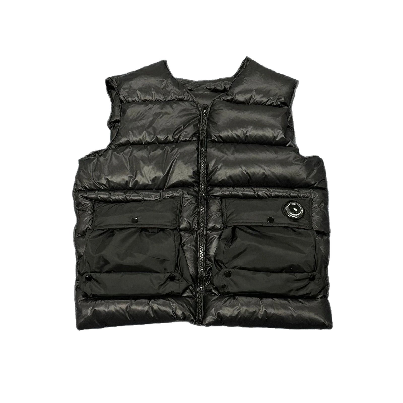 C.P. Company Goggle Puffer Vest Black Olive Gray Utility
