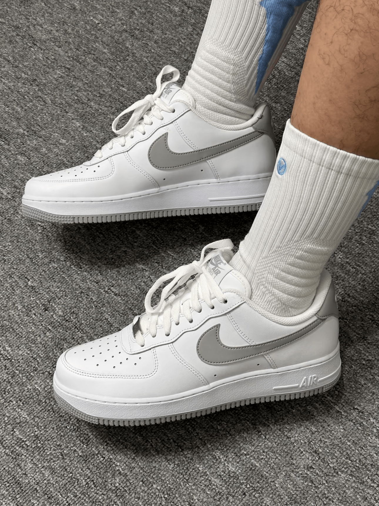 Nike Air Force 1 Casual Low-Top Sneakers Gray White