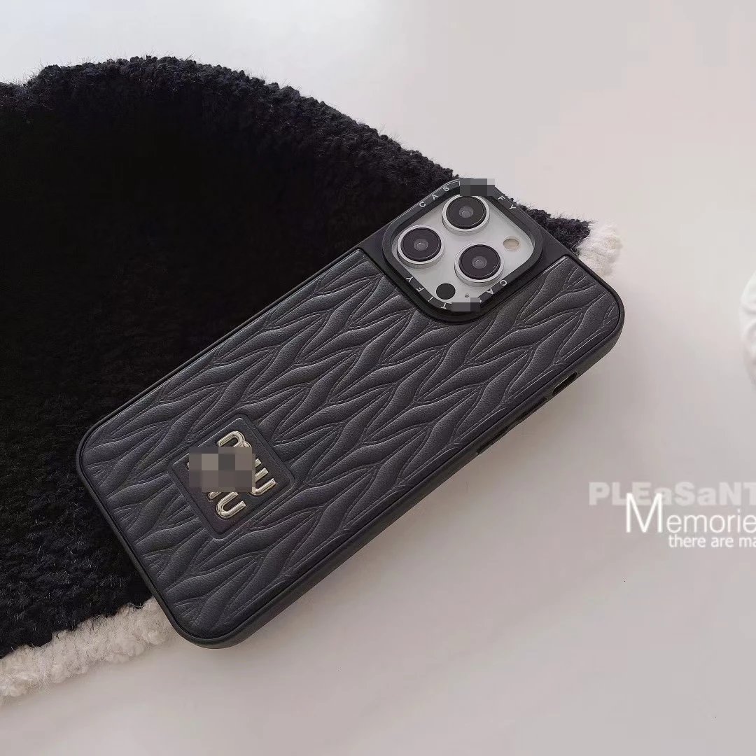 Miu Miu iPhone 15 Pro Pink White Black Crocodile Texture Phone Case