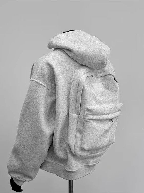 Oversized Hooded Sweatshirt Gray Streetwear