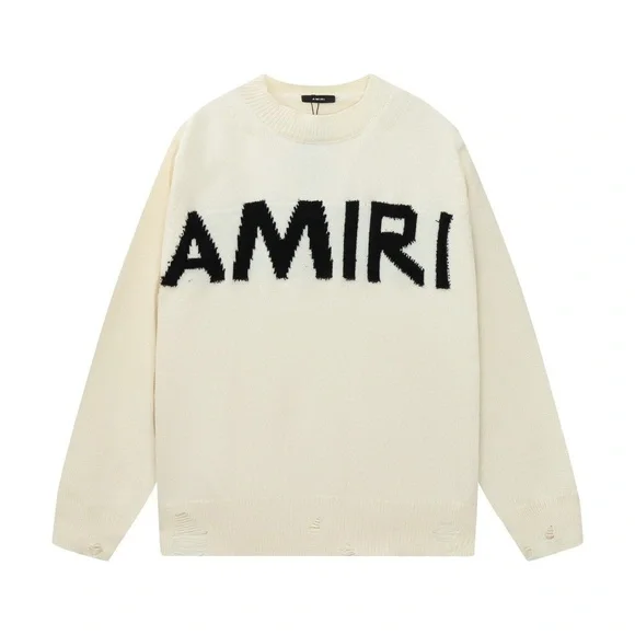 AMIRI men's and women's casual round neck long-sleeved knitted sweaters
