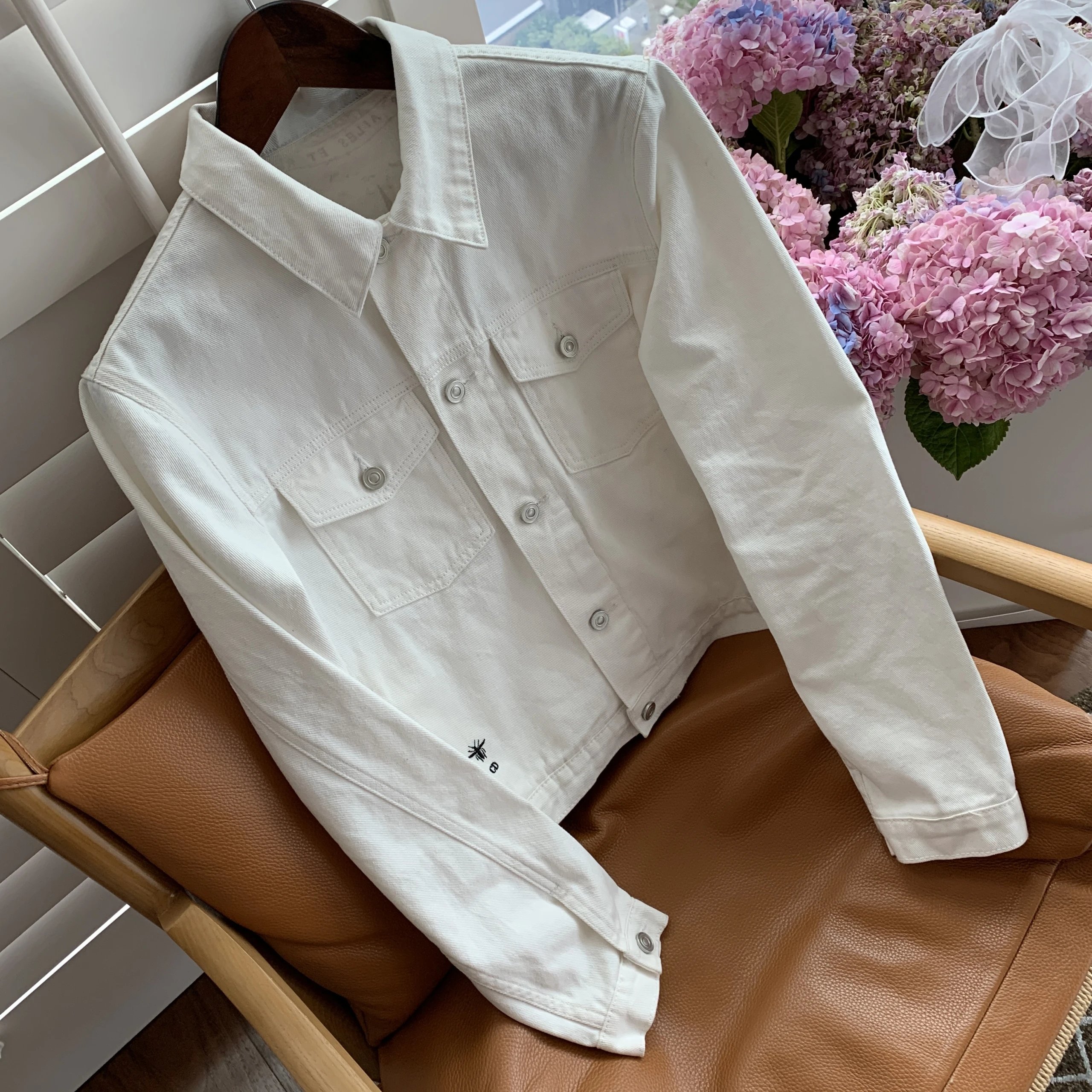 Christian Dior White Printed Denim Jacket