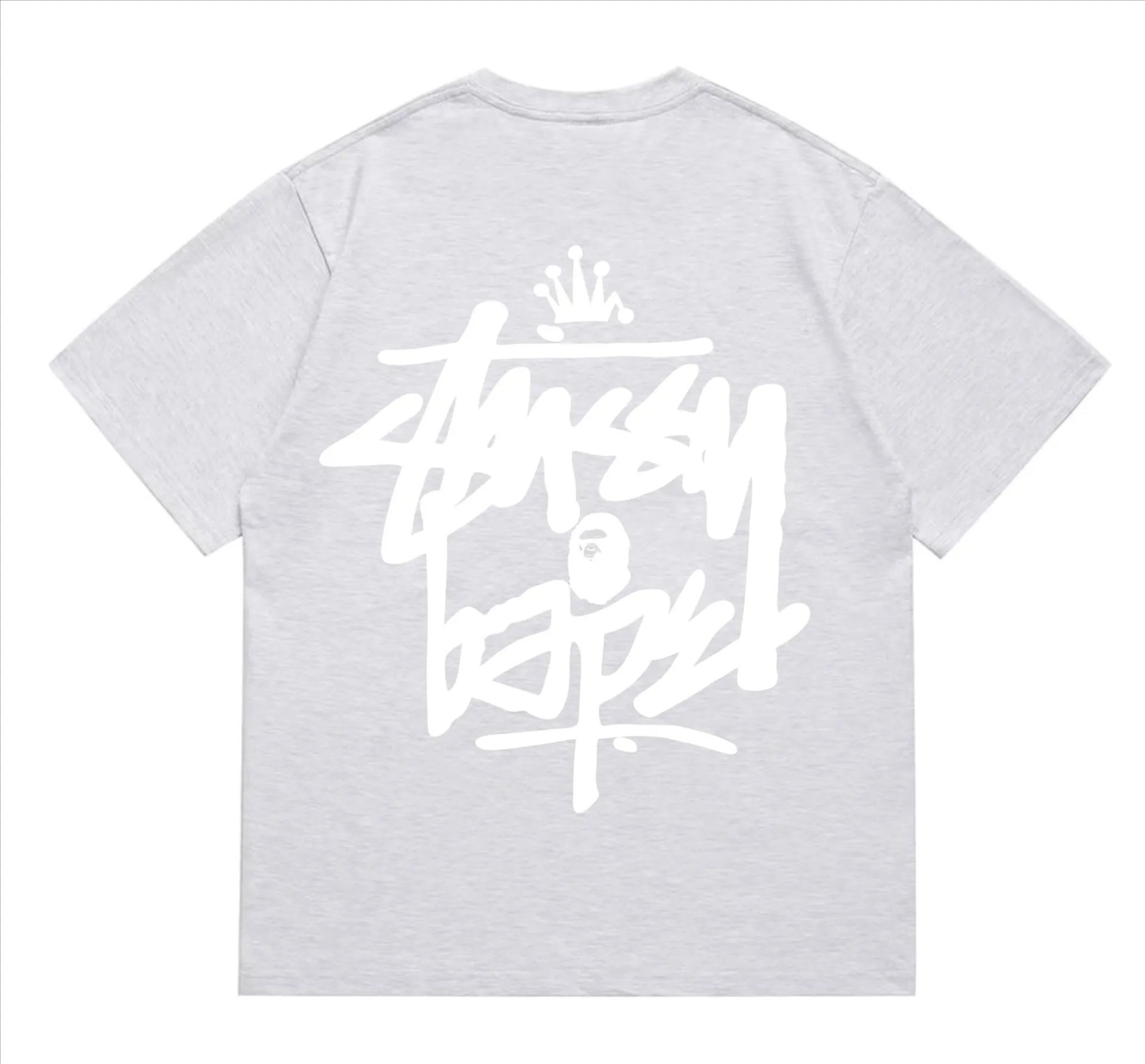 Stussy X Bape Black Graphic Streetwear T-Shirt