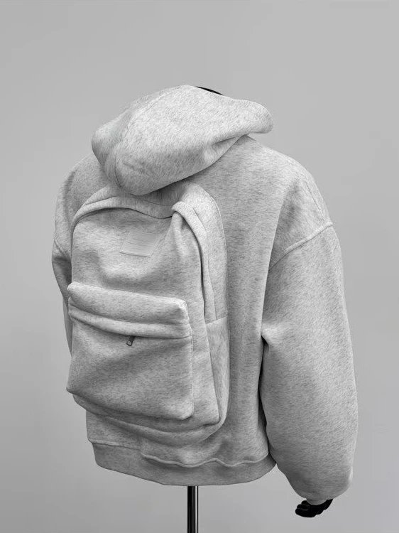 Oversized Hooded Sweatshirt Gray Streetwear