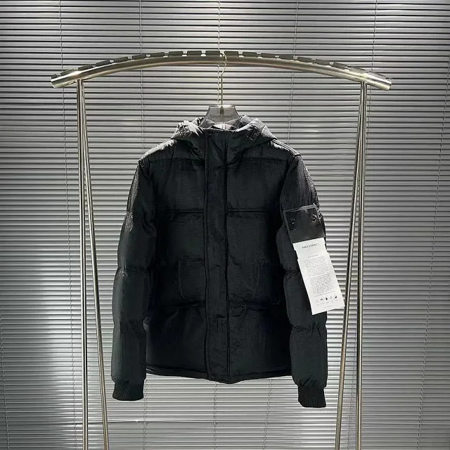 Puffer Jacket Hooded Gray Blue Navy Black Quilted Winter Coat