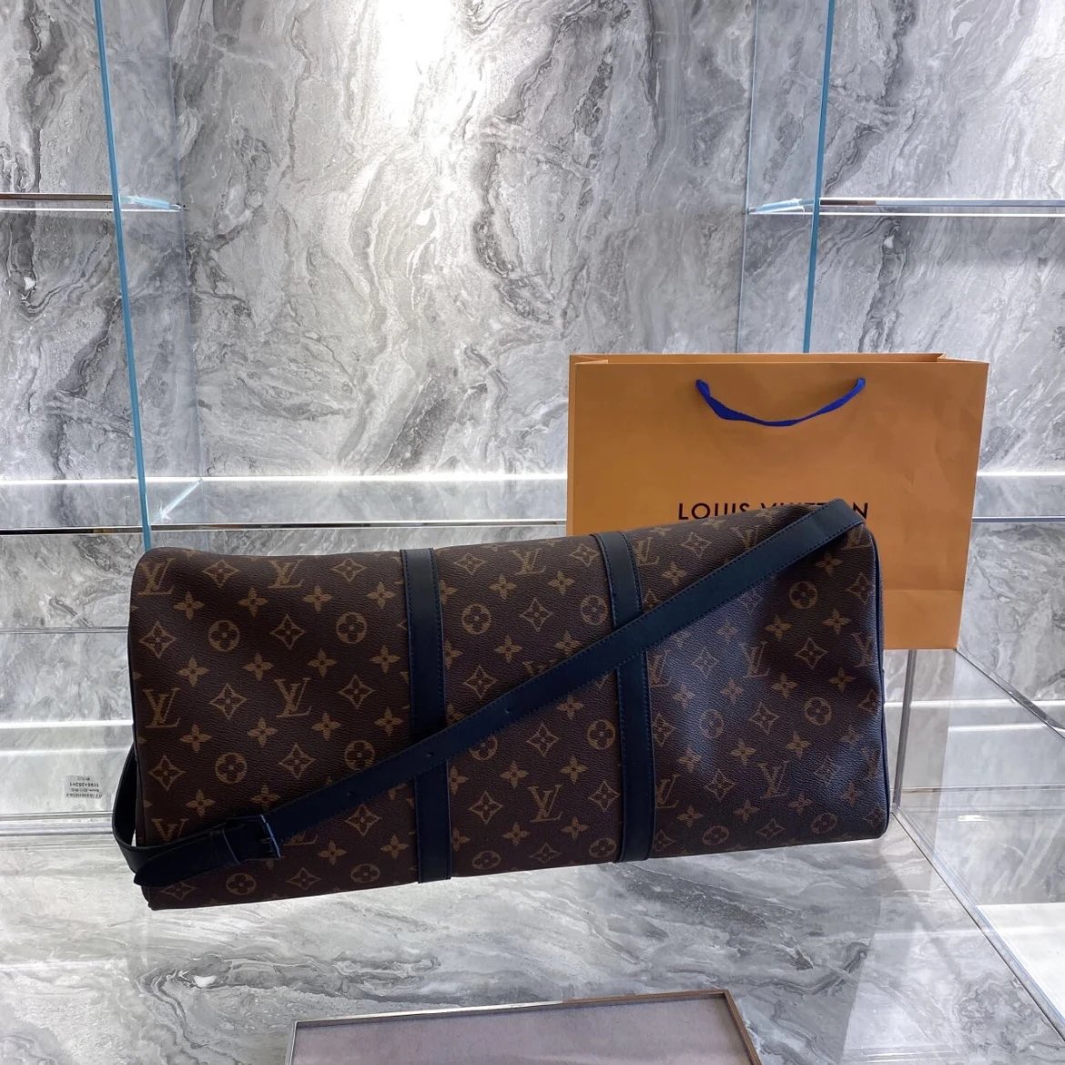 Louis Vuitton Keepall Bandouliere Brown Monogram Canvas Duffel Bag
