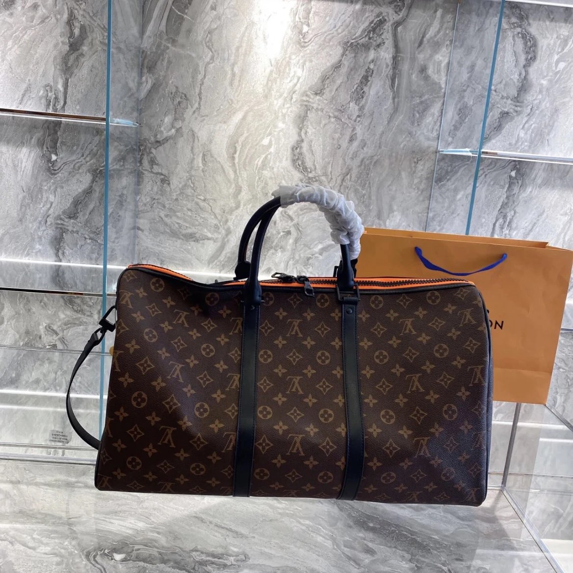 Louis Vuitton Keepall Bandouliere Brown Monogram Canvas Duffel Bag