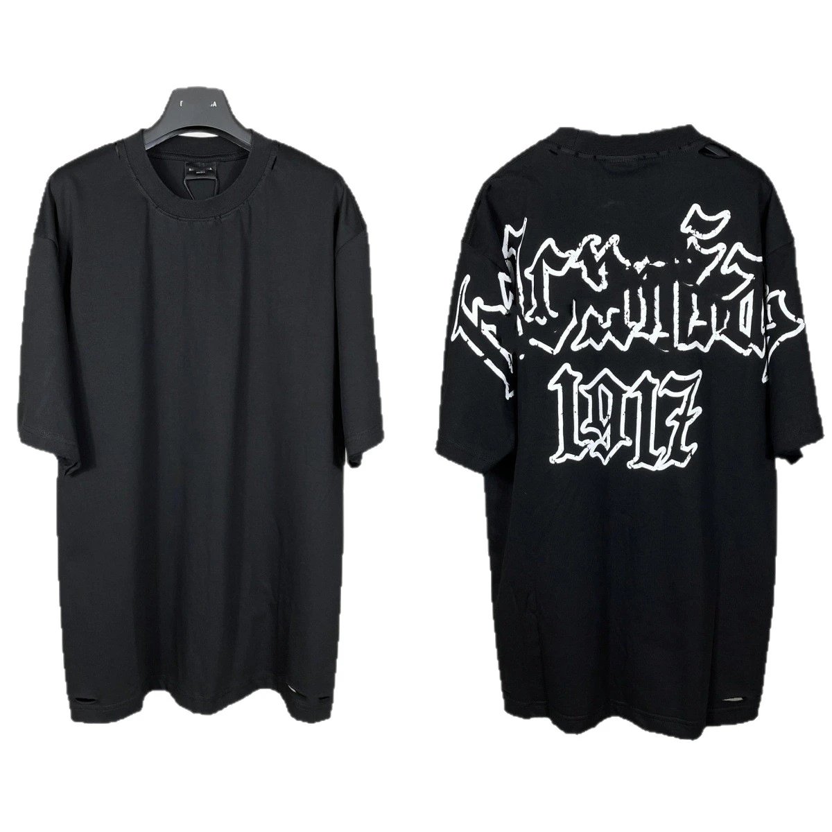 Balenciaga Logo Print Green Black Blue Pink White Red Oversized T-Shirt