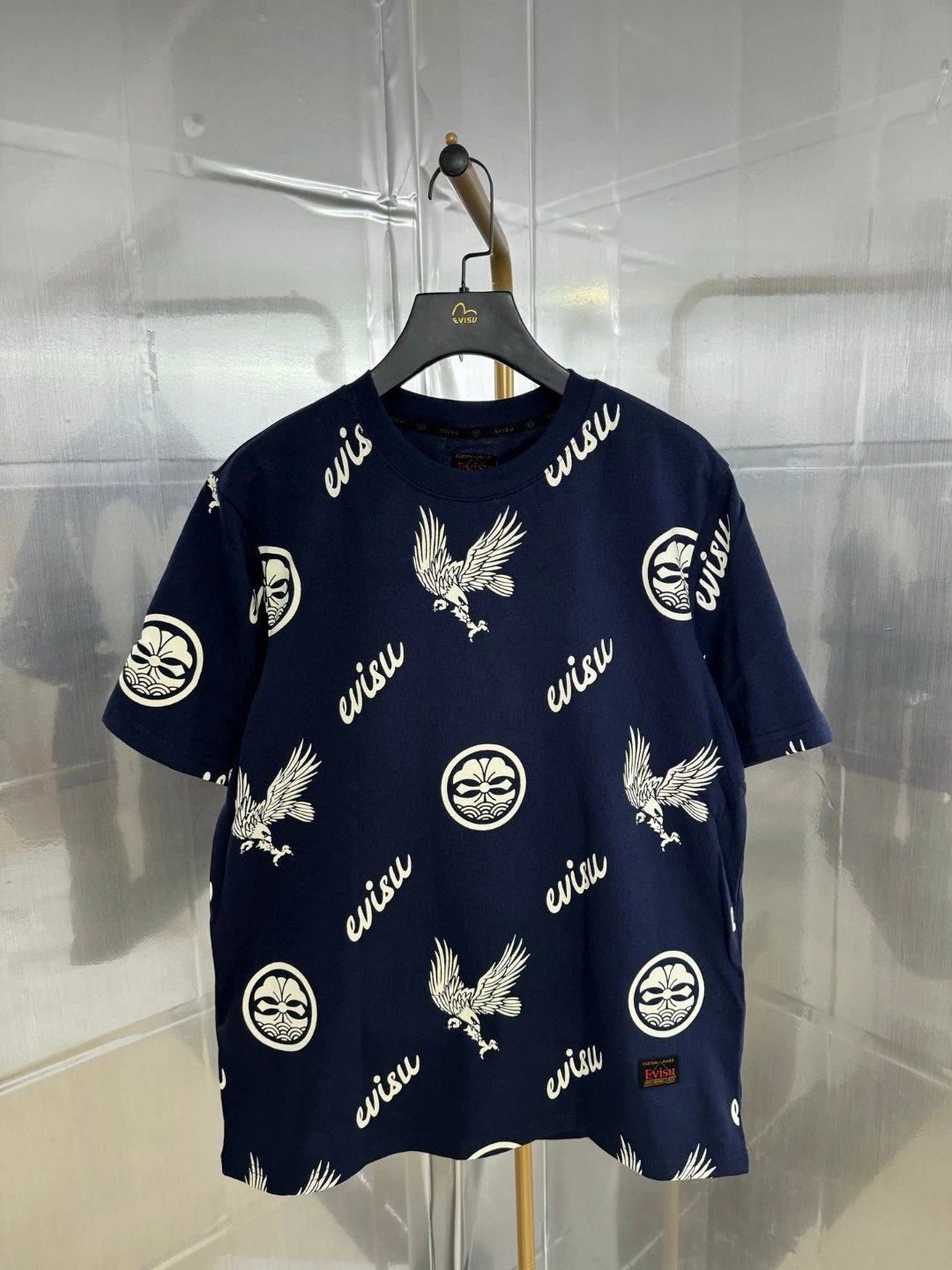Evisu Dragon Print Black Graphic T-Shirt