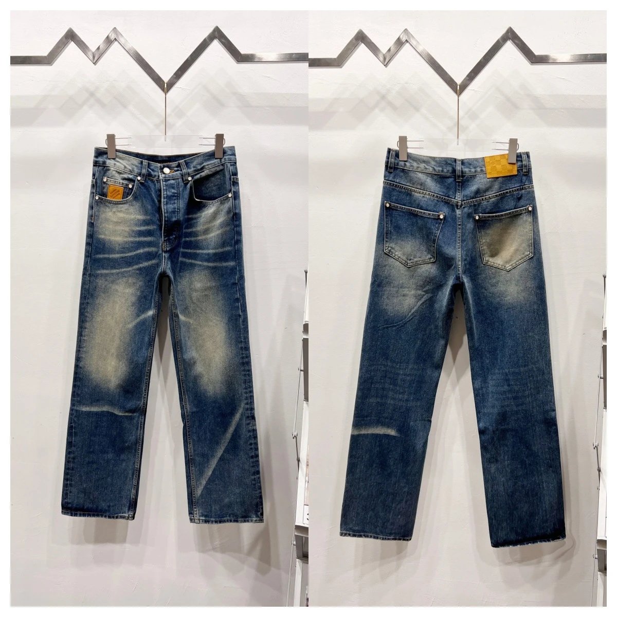 Louis Vuitton Pixel Denim Blue Patchwork Jeans