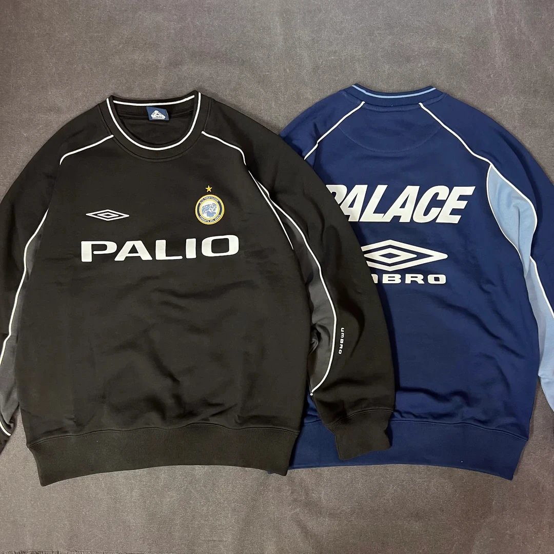 PALACE x UM*BRO WARM UP CREW three-color brand logo round neck warm-up sports top