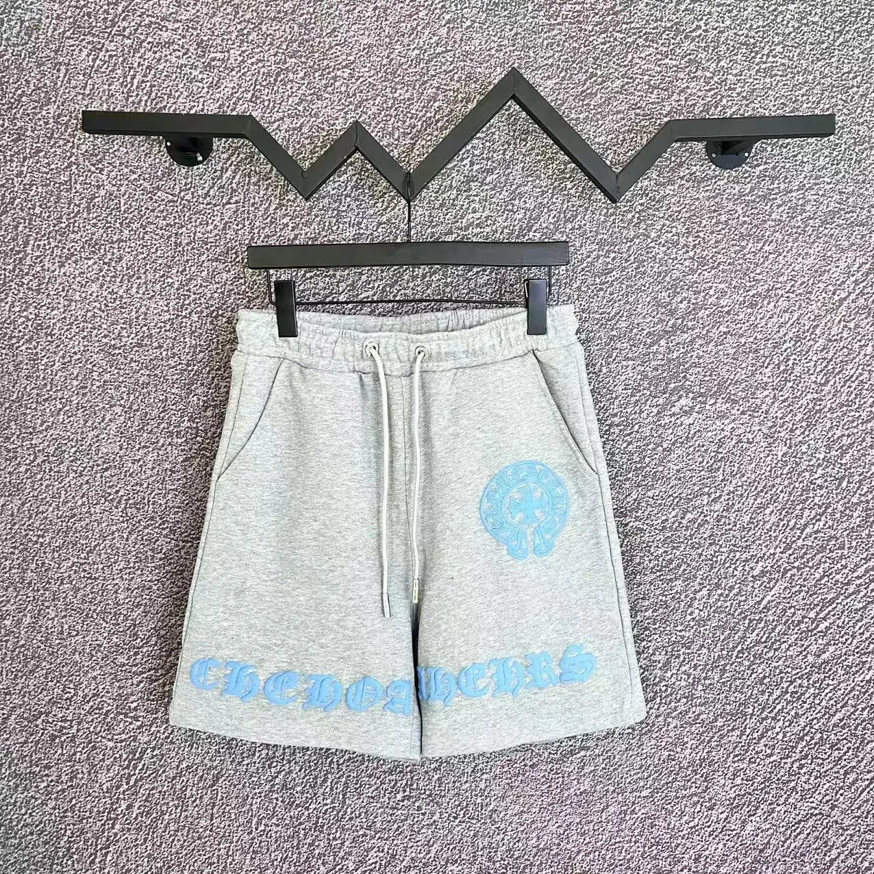 Chrome Hearts Black Cross Embroidered Drawstring Shorts