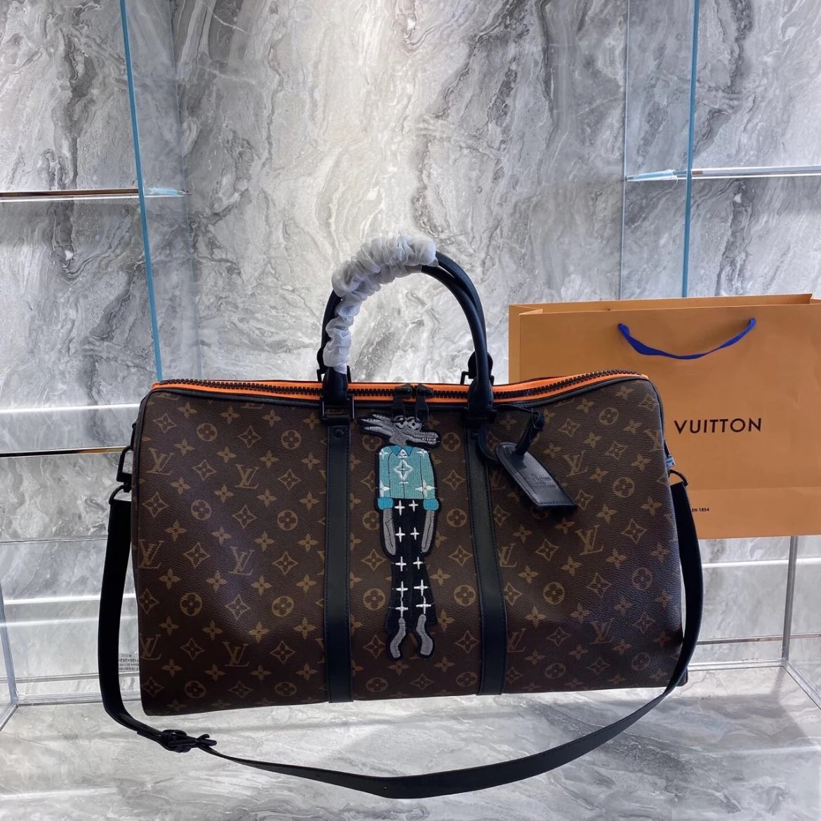 Louis Vuitton Keepall Bandouliere Brown Monogram Canvas Duffel Bag