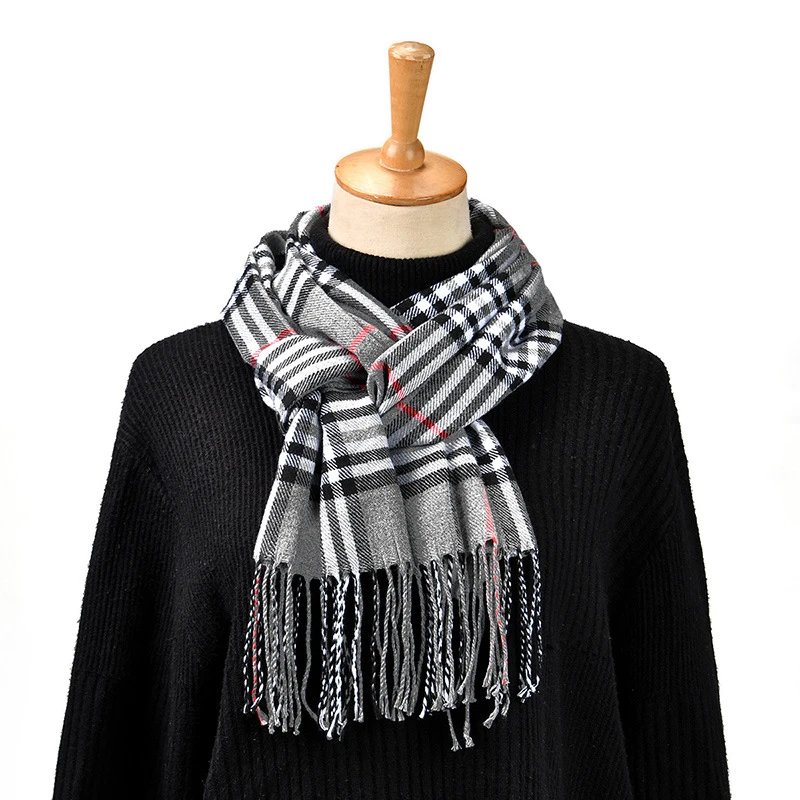 Autumn/Winter Couple Thick Tassel Shawl Scarf photo 3