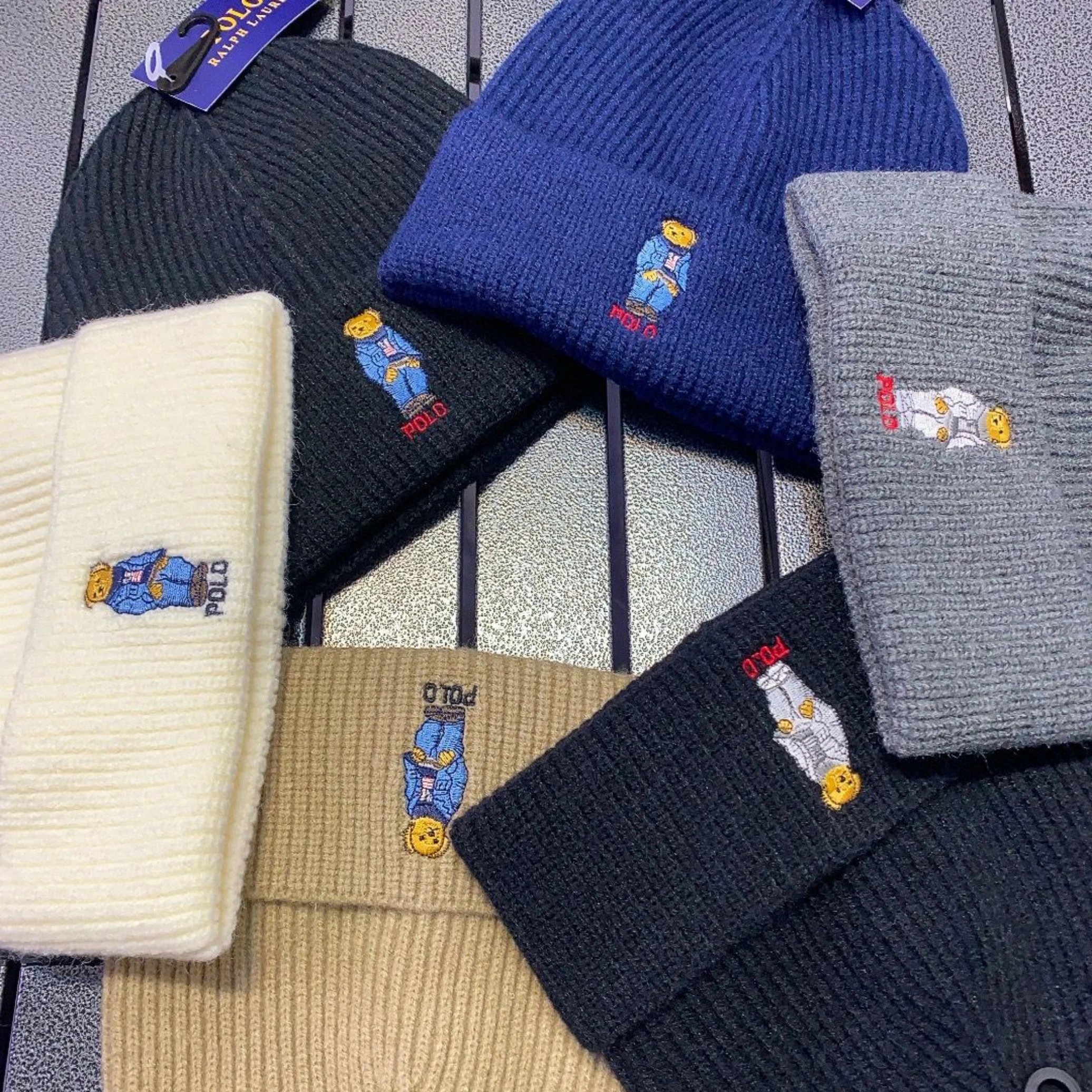 Bear wool hat European and American casual all-match cold hat men's and women's knitted hat