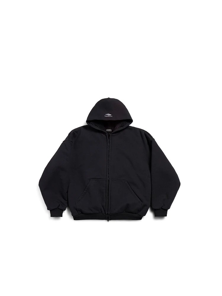 Black Puffer Hooded Jacket Black Cargo Pants Streetwear Outfit