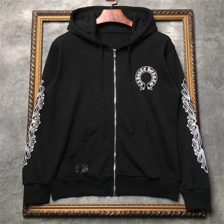 Chrome Hearts Black Zip-Up Hoodie