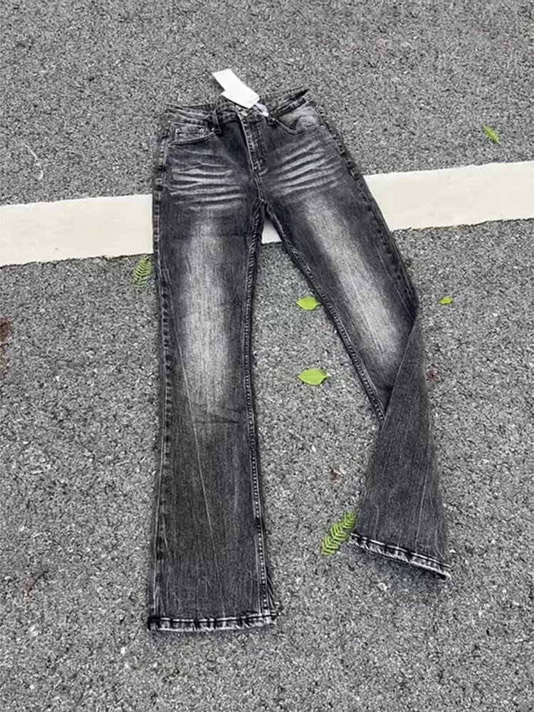 Black and Gray Flared Jeans photo 6