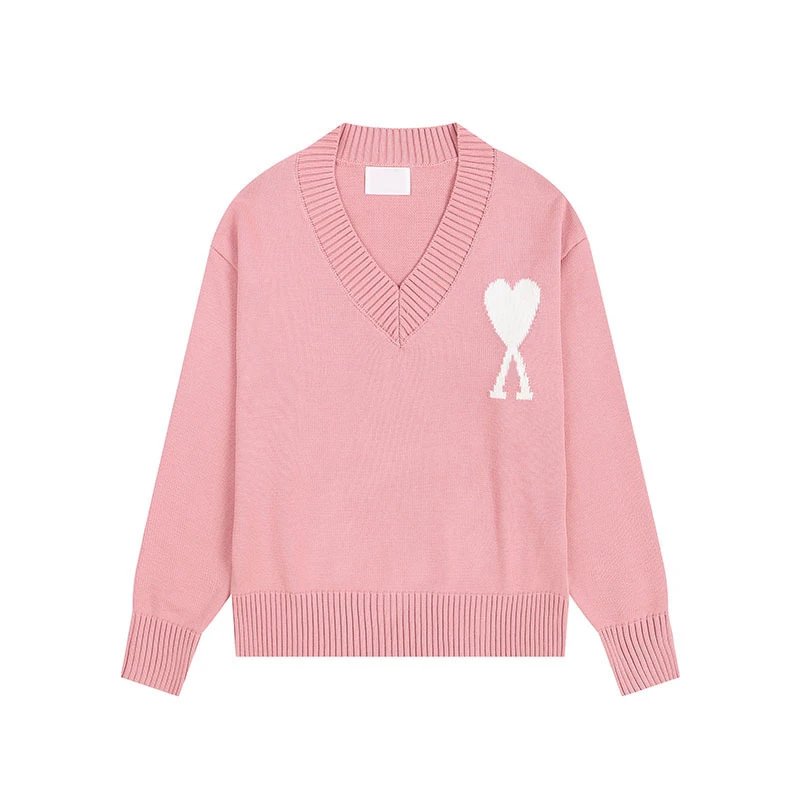 Ami Paris Heart Embroidered Mint Green Crewneck Sweater